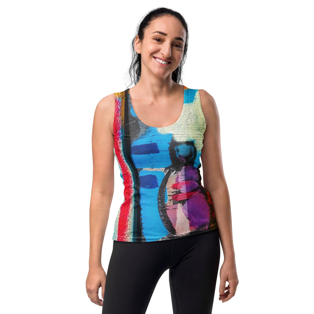 Womens Stretch Fit Tank Top Sutileza Smooth Colorful Abstract Print - Womens