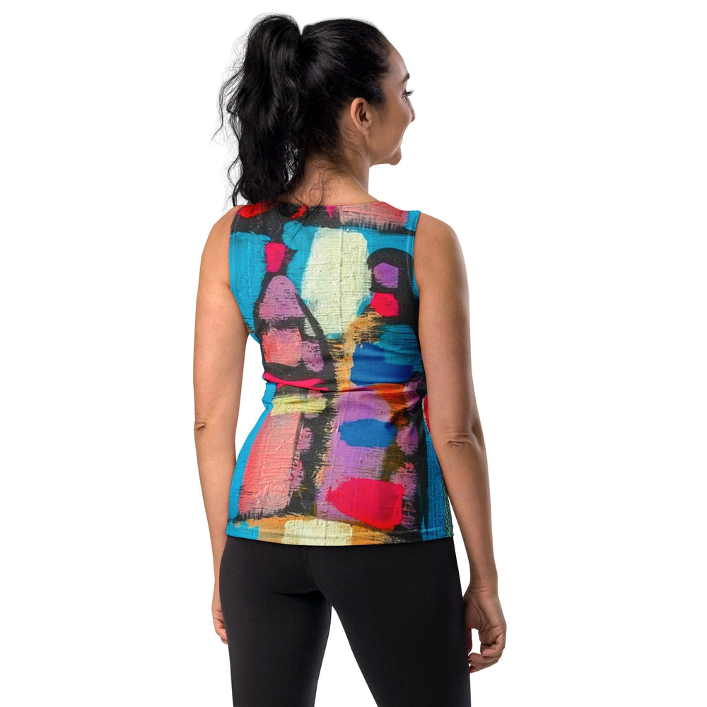 Womens Stretch Fit Tank Top Sutileza Smooth Colorful Abstract Print - Womens