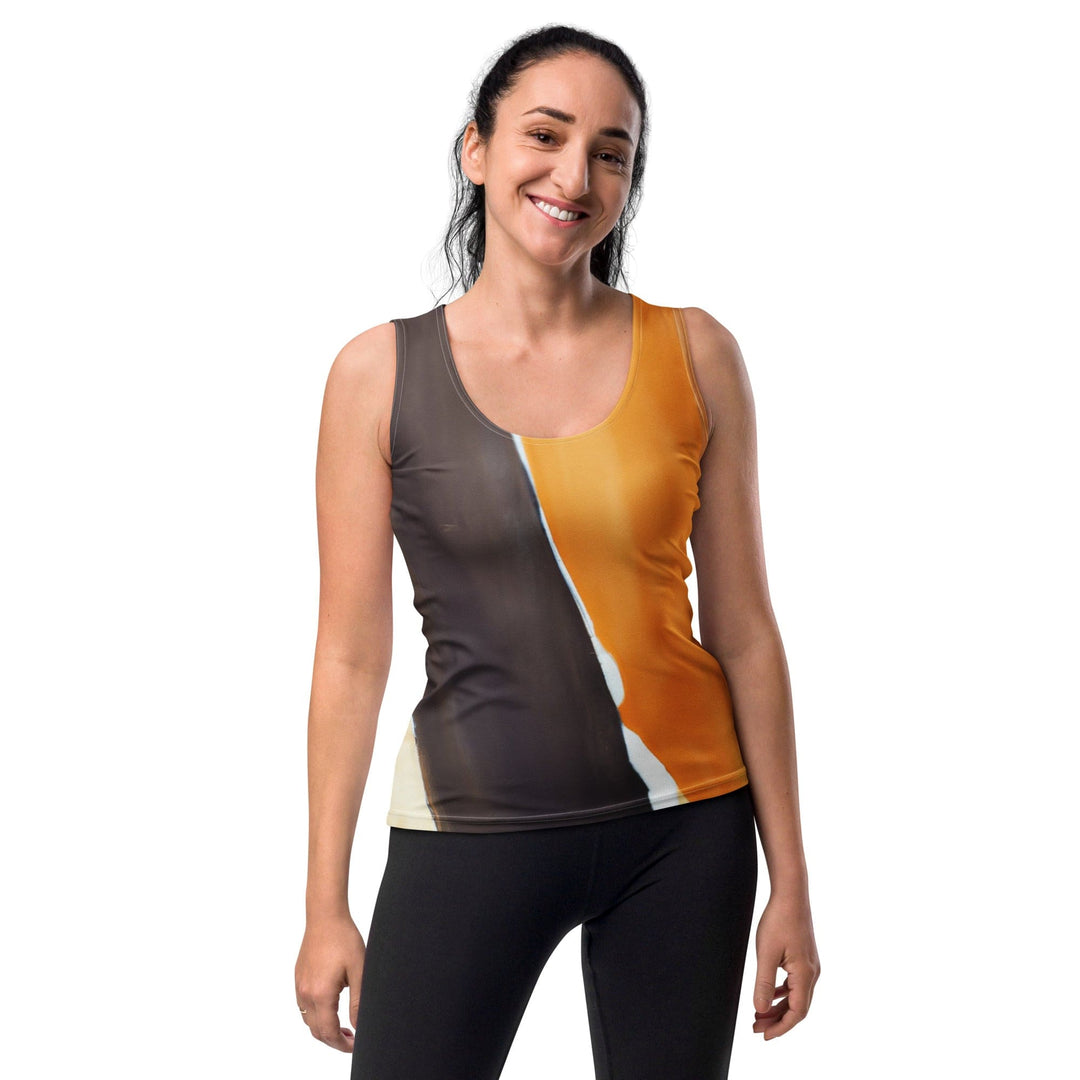 Womens Stretch Fit Tank Top Yellow Brown Abstract Pattern - Womens | Tank Tops