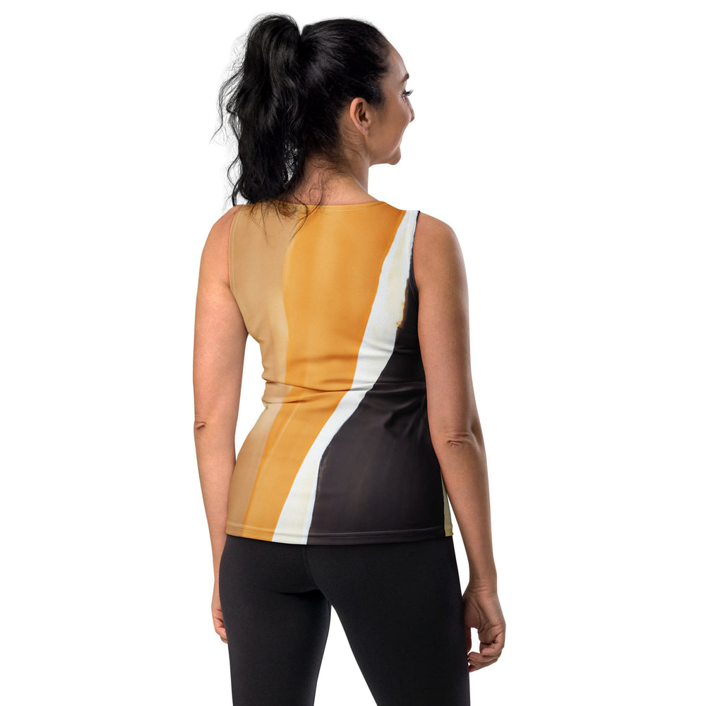 Womens Stretch Fit Tank Top Yellow Brown Abstract Pattern - Womens | Tank Tops