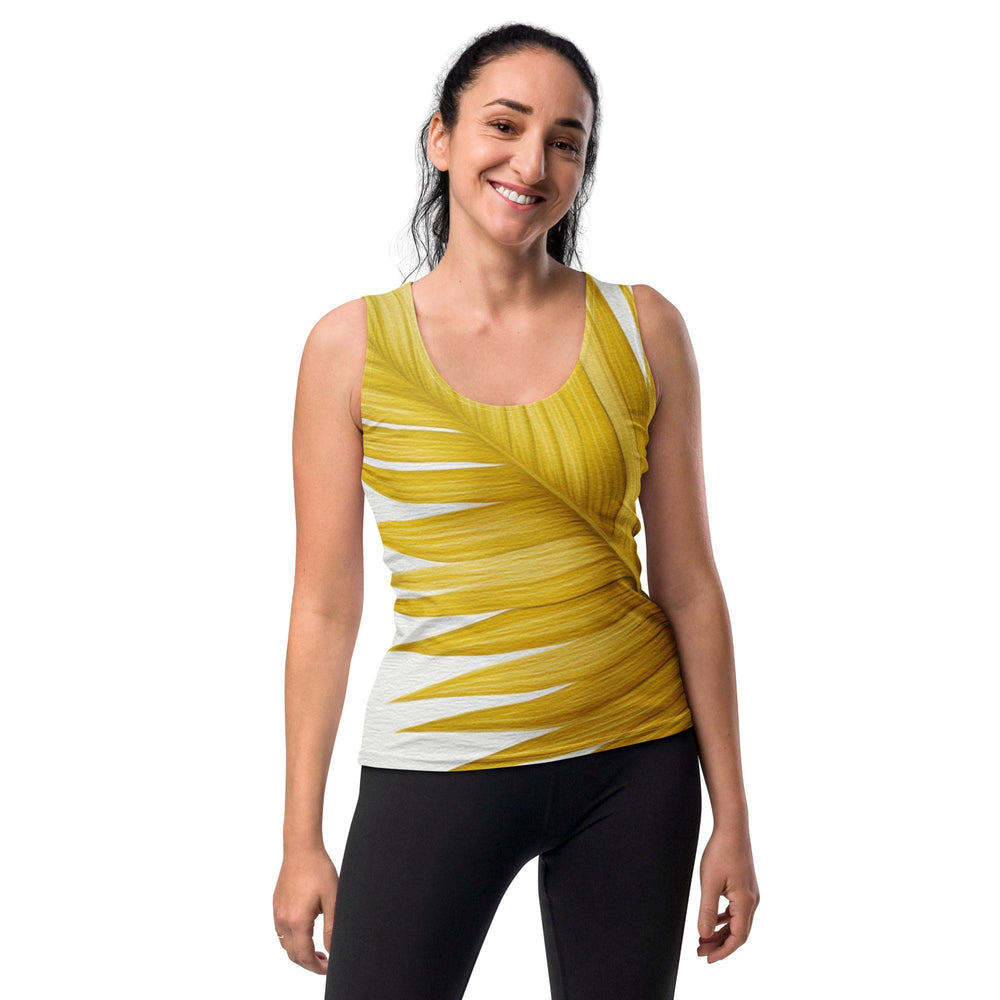 Womens Stretch Fit Tank Top Yellow Palm Leaves - Womens | Tank Tops | AOP
