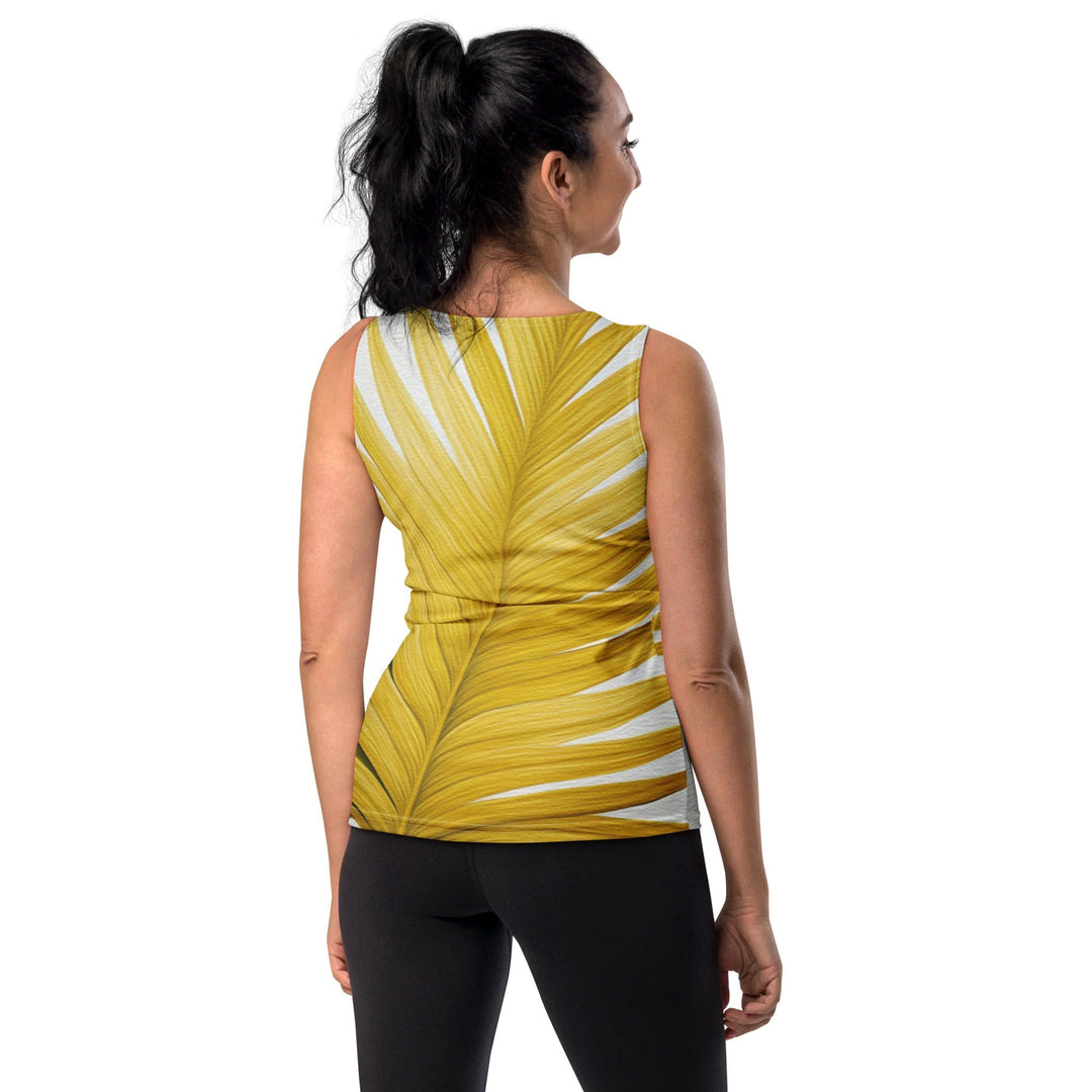 Womens Stretch Fit Tank Top Yellow Palm Leaves - Womens | Tank Tops | AOP