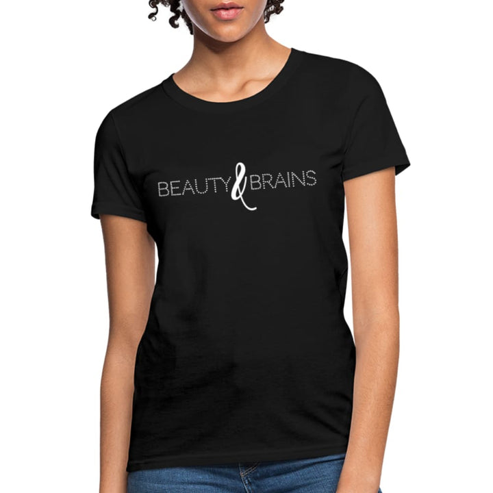 Womens T-shirt Beauty and Brains Graphic Tee - Womens | T-Shirts