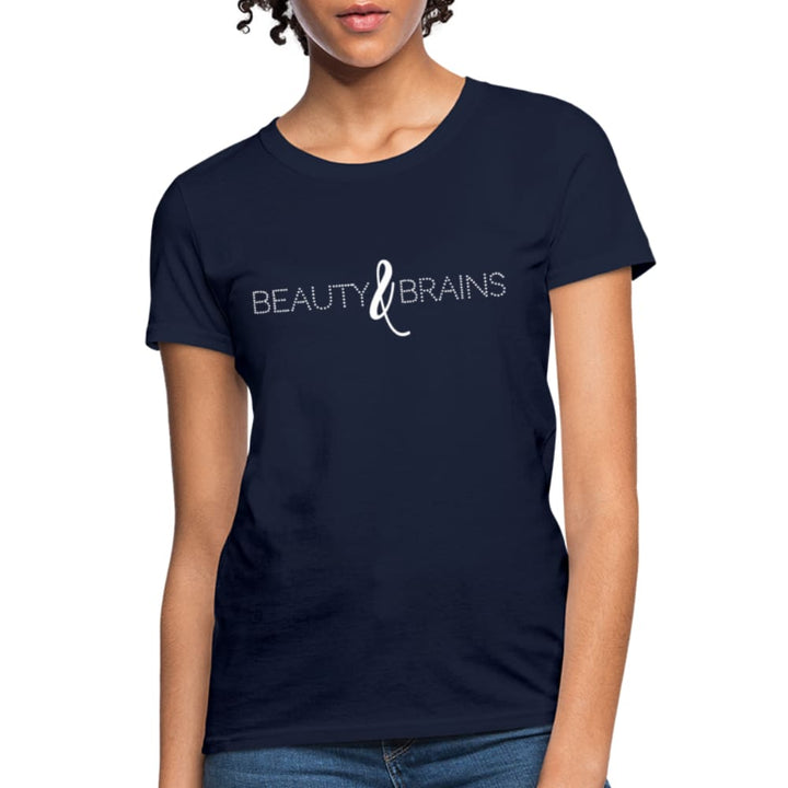 Womens T-shirt Beauty and Brains Graphic Tee - Womens | T-Shirts