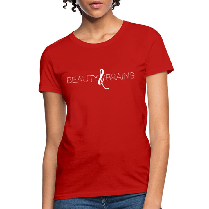 Womens T-shirt Beauty and Brains Graphic Tee - Womens | T-Shirts