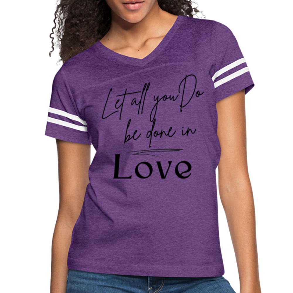 Womens T-shirt Vintage Sport S-2xl Let All You Do Be Done In Love - Womens