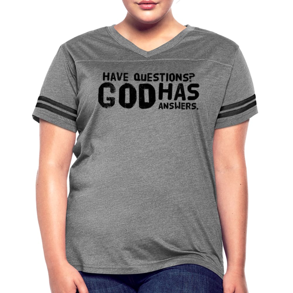 Womens T-shirt Vintage Sport White S-2xl Have Questions? God Has Answers -