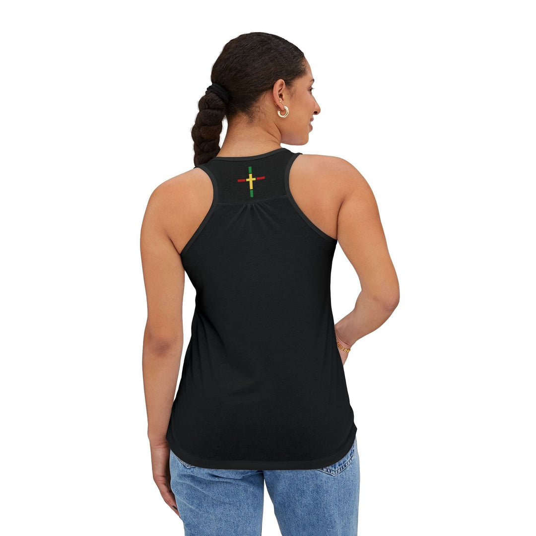 Womens Tank Top - Black Red Yellow Green Stripes - Tank Top