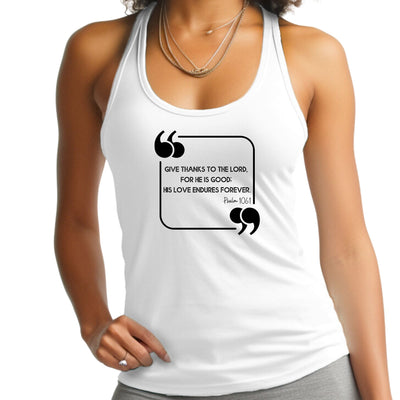 Womens Tank Top Fitness Shirt Give Thanks To The Lord Black - Womens | Tank Tops