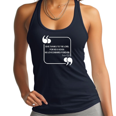 Womens Tank Top Fitness Shirt Give Thanks To The Lord - Womens | Tank Tops