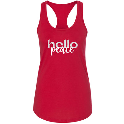 Womens Tank Top Fitness Shirt Hello Peace Motivational Peaceful - Womens | Tank