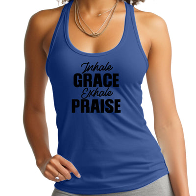 Womens Tank Top Fitness Shirt Inhale Grace Exhale Praise Black - Womens | Tank