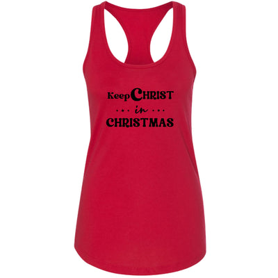 Womens Tank Top Fitness Shirt Keep Christ In Christmas Christian - Womens