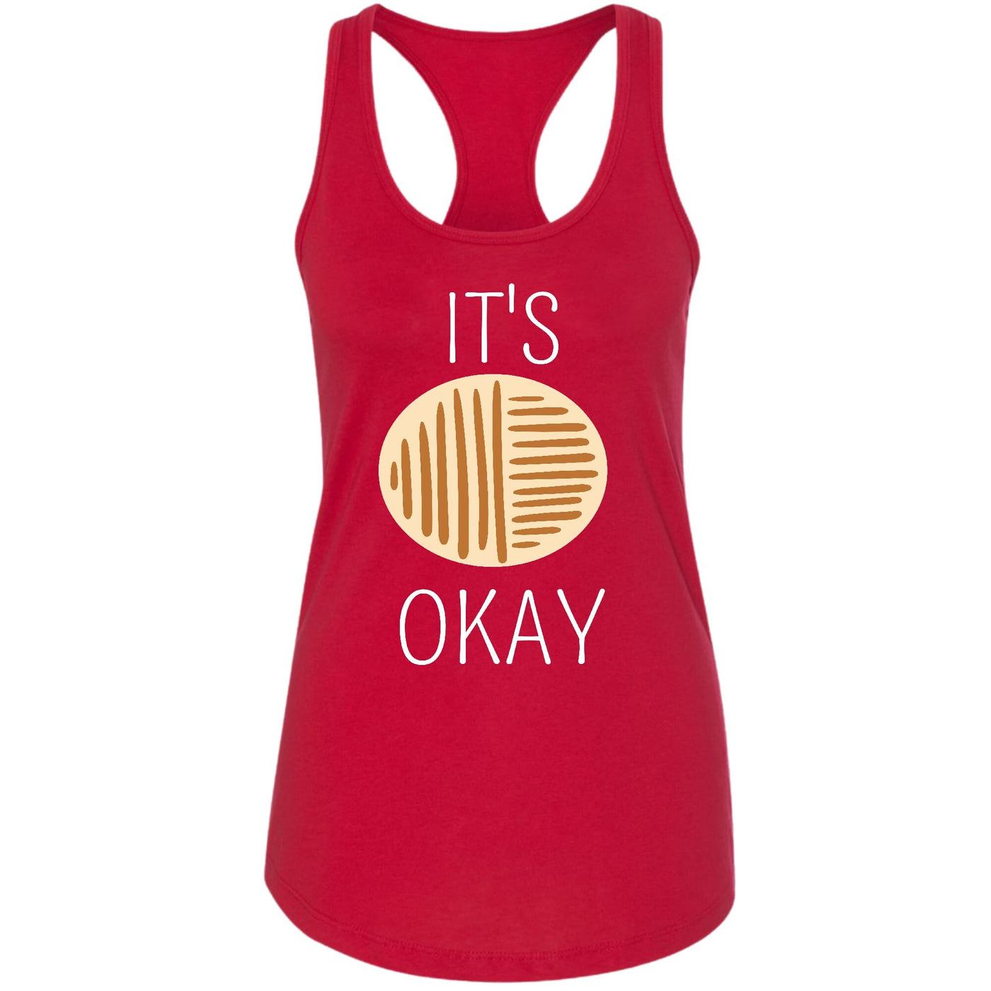 Womens Tank Top Fitness Shirt Say It Soul Its Okay White And Brown - Womens
