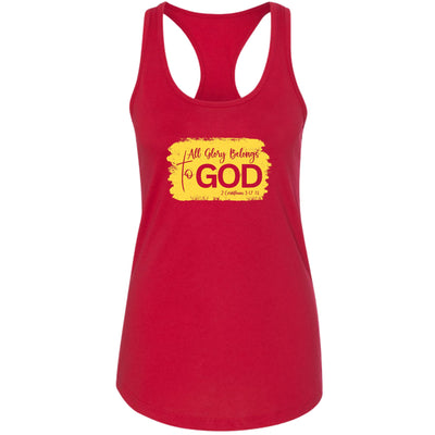 Womens Tank Top Fitness T-shirt All Glory Belongs To God Christian - Womens