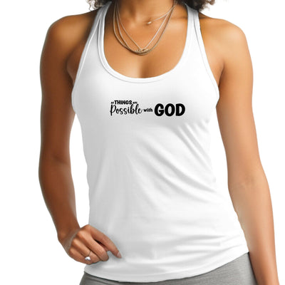 Womens Tank Top Fitness T - shirt All Things Are Possible With God - Tops