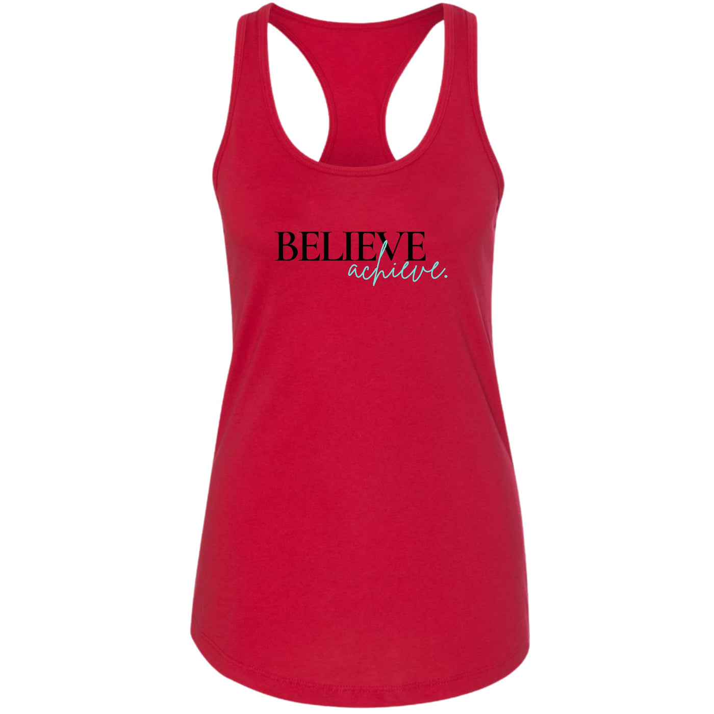 Womens Tank Top Fitness T - shirt Believe And Achieve - Tops