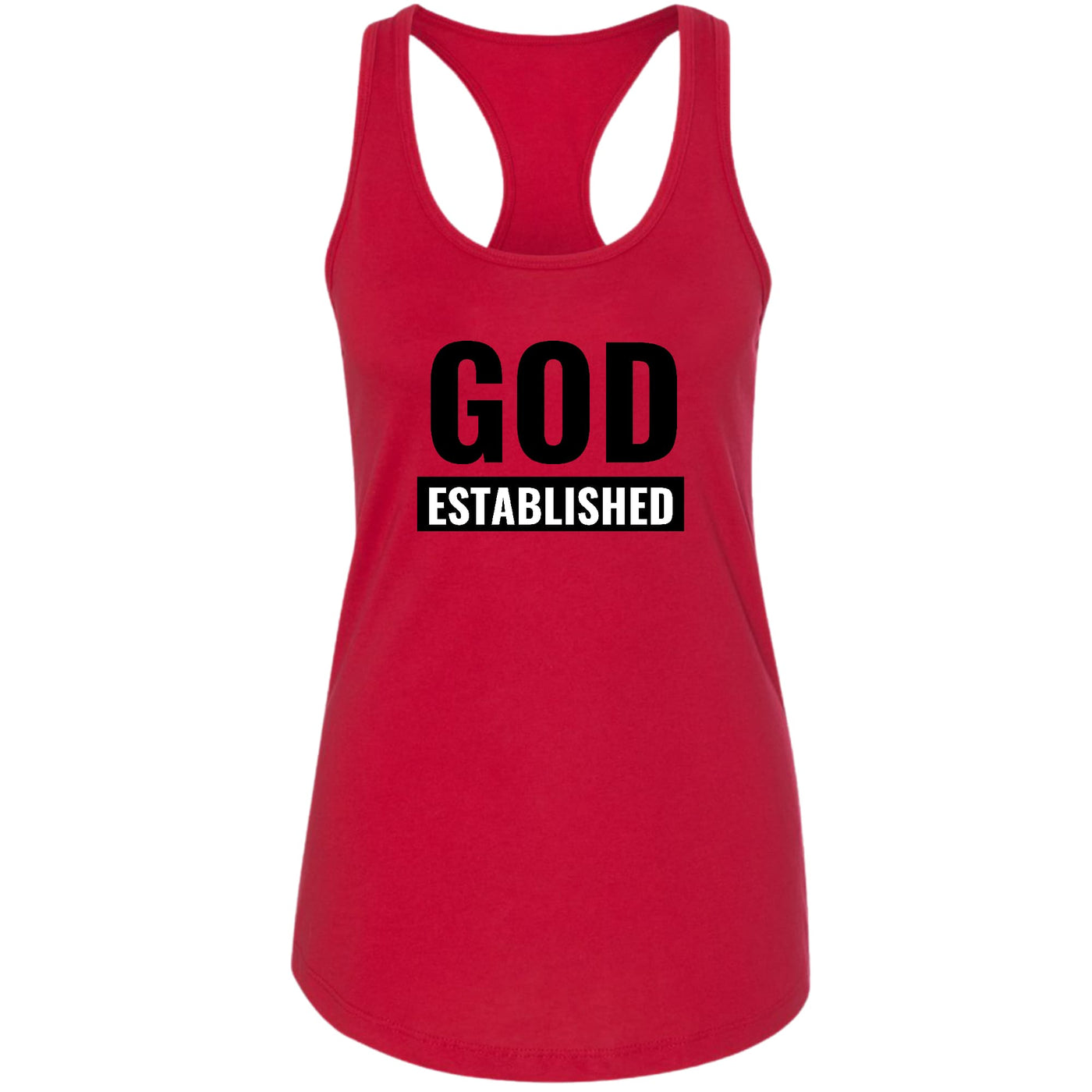 Womens Tank Top Fitness T - shirt God Established Design - Tops
