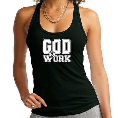 Womens Tank Top Fitness T-shirt God @ Work Print - Womens | Tank Tops
