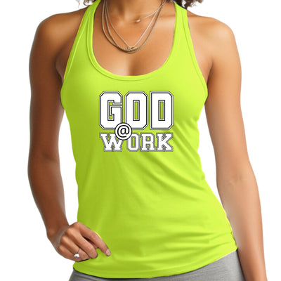 Womens Tank Top Fitness T-shirt God @ Work Print - Womens | Tank Tops