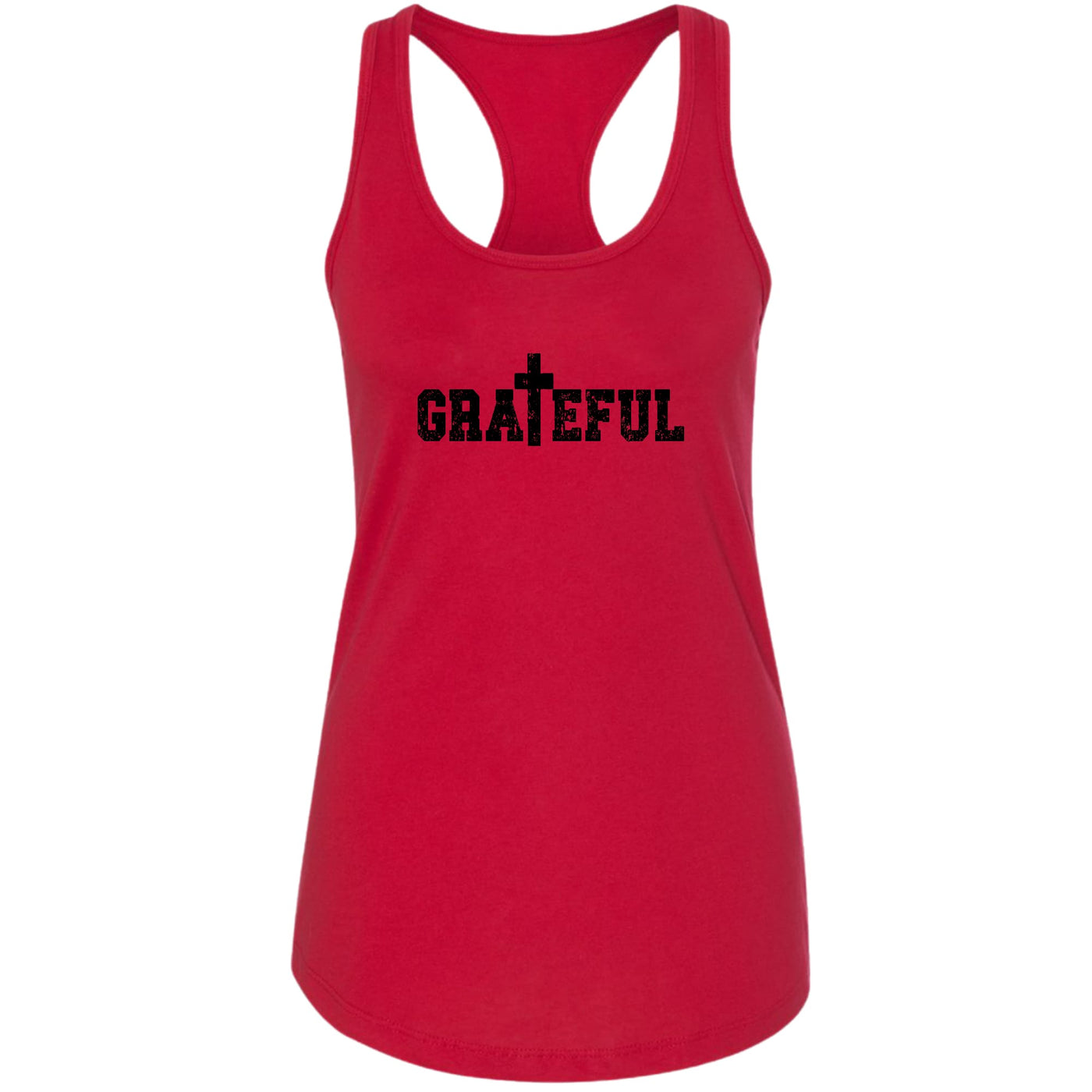 Womens Tank Top Fitness T - shirt Grateful Print - Tops