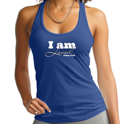 Womens Tank Top Fitness T-shirt i Am Loved - John 3:16 Illustration - Womens