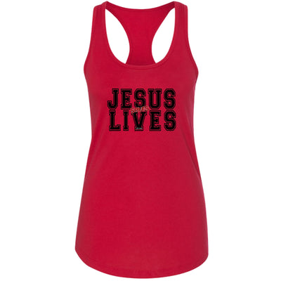 Womens Tank Top Fitness T - shirt Jesus Saves Lives Black Red - Tops