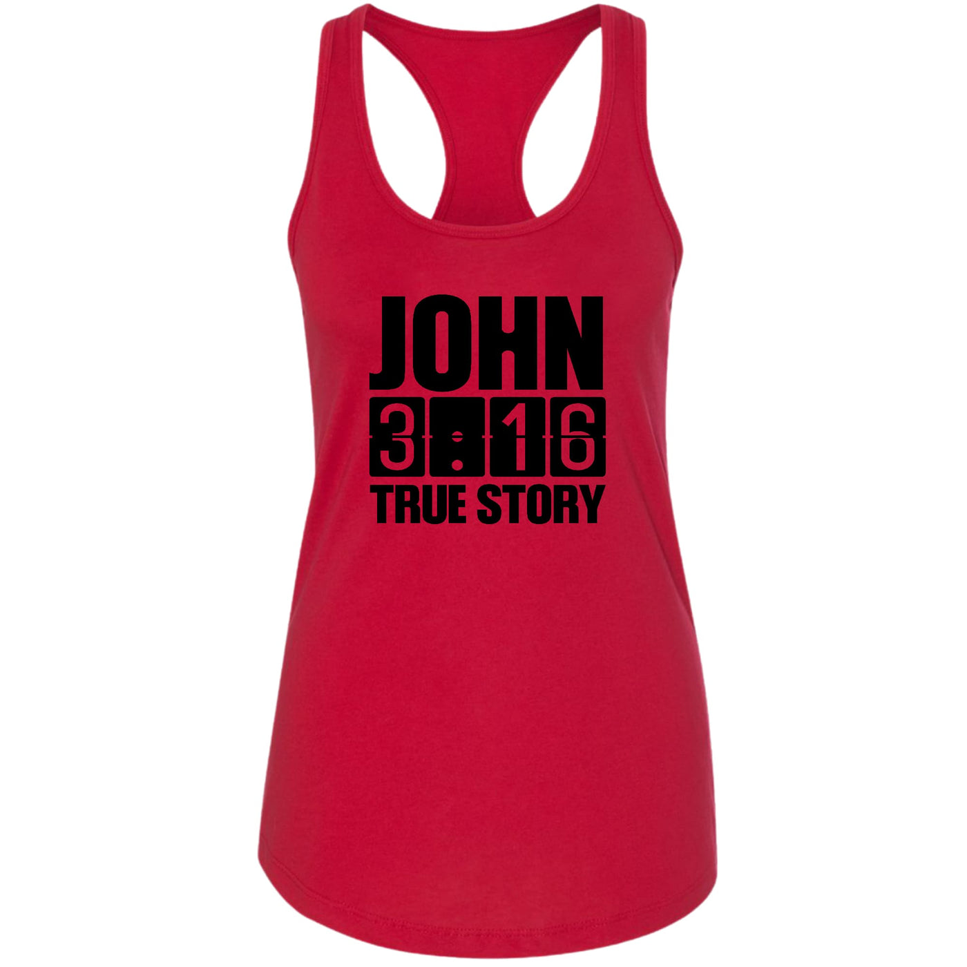 Womens Tank Top Fitness T - shirt John 3:16 True Story Print - Tops