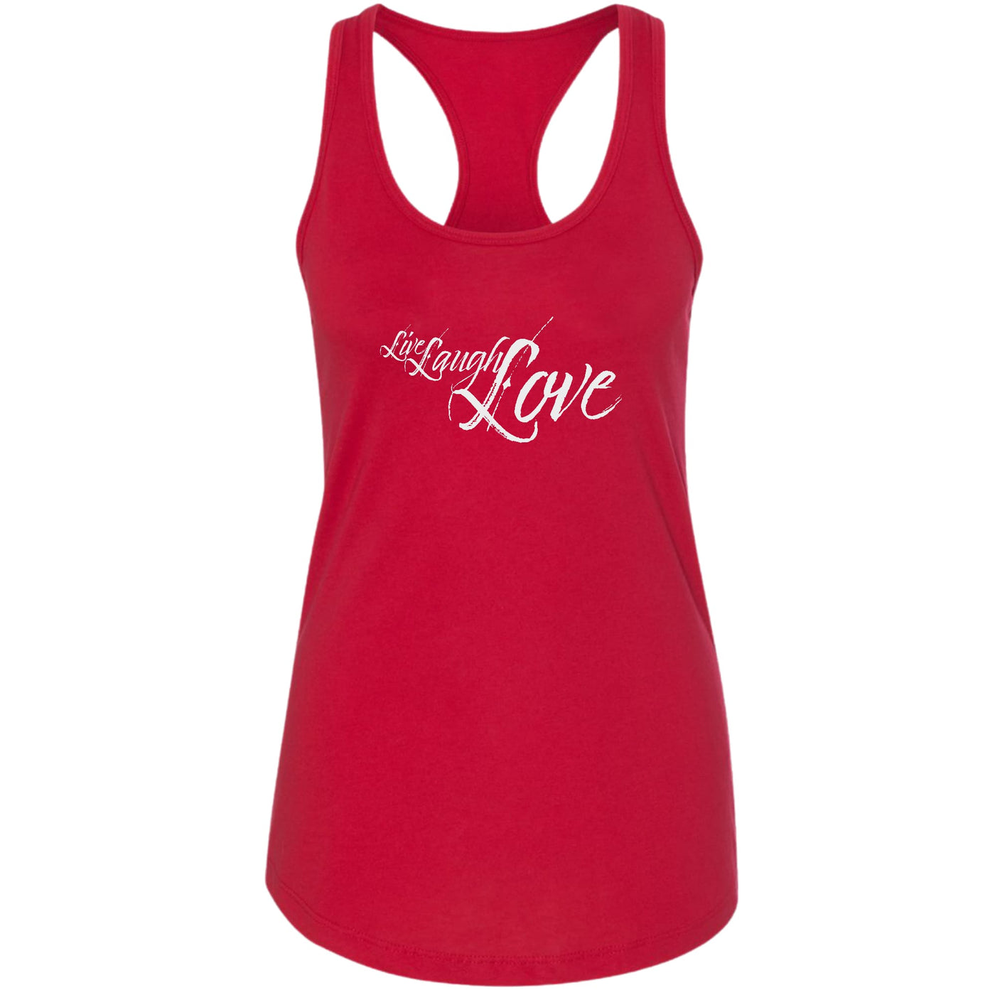 Womens Tank Top Fitness T-shirt Live Laugh Love Light Grey - Womens | Tank Tops