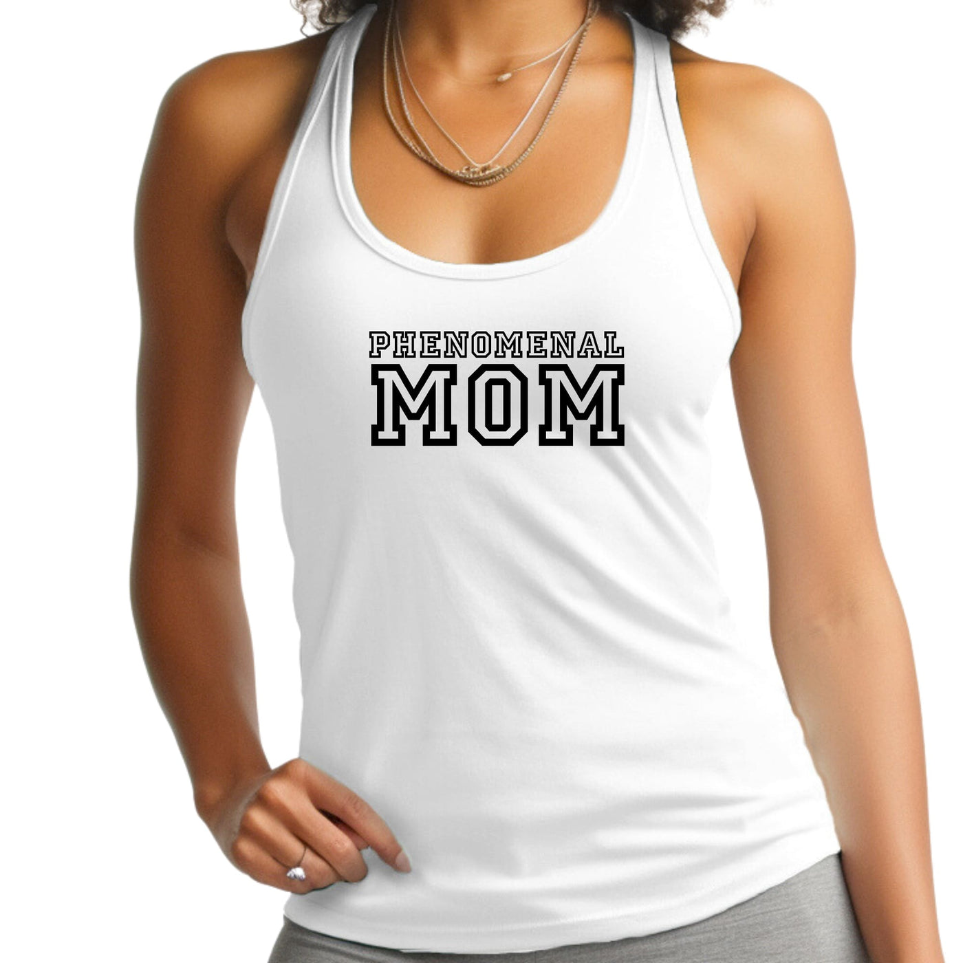 Womens Tank Top Fitness T - shirt Phenomenal Mom Print - Tops
