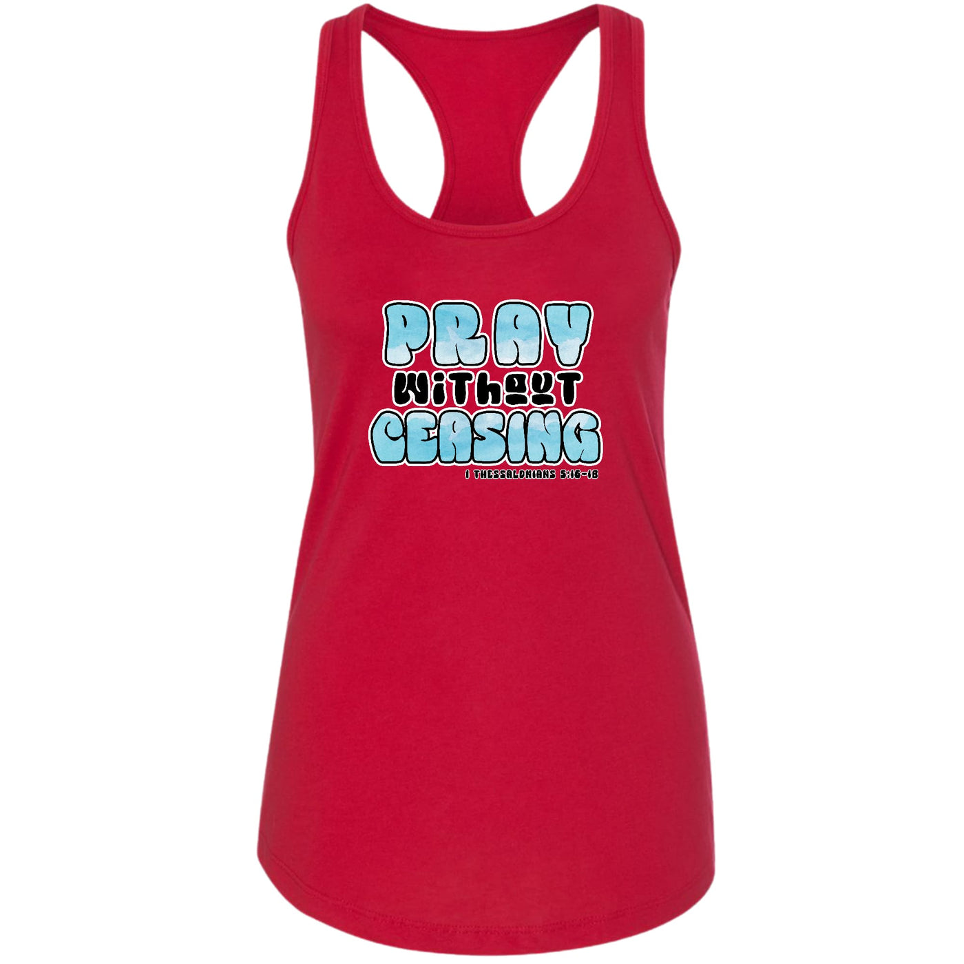 Womens Tank Top Fitness T - shirt Pray Without Ceasing Inspirational - Tops
