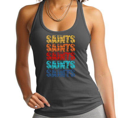 Womens Tank Top Fitness T-shirt Saints Colorful Art Illustration - Womens