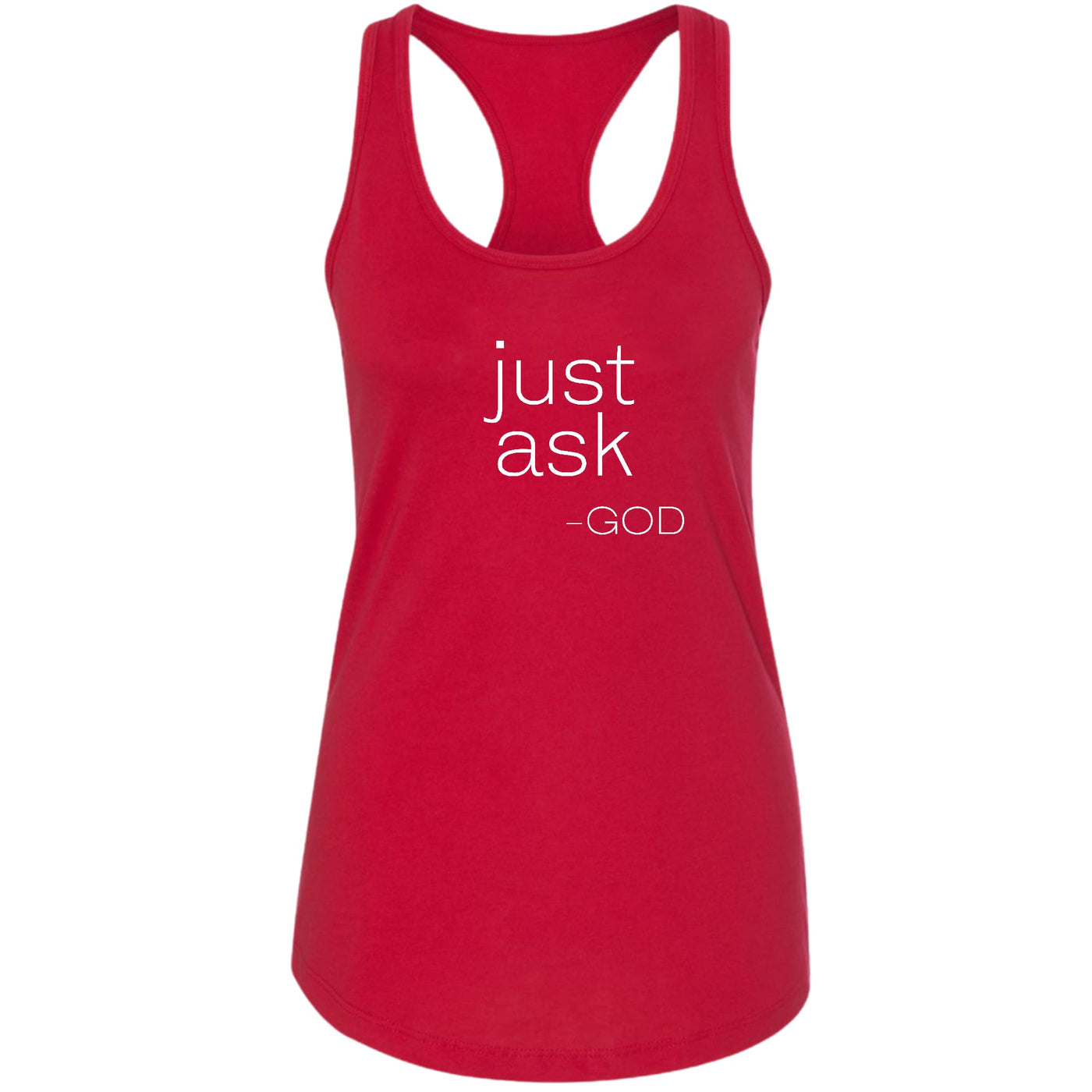 Womens Tank Top Fitness T-shirt Say It Soul ’just Ask-god’ Statement