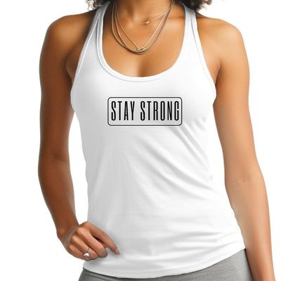 Womens Tank Top Fitness T - shirt Stay Strong Print - Tops