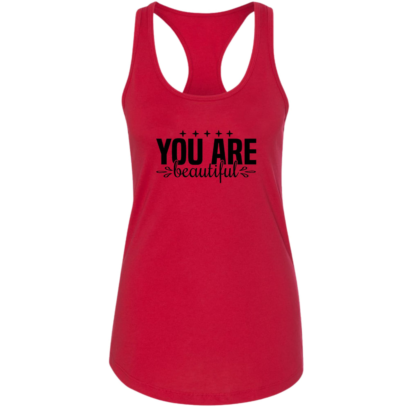 Womens Tank Top Fitness T - shirt You Are Beautiful - Inspiration | Tops