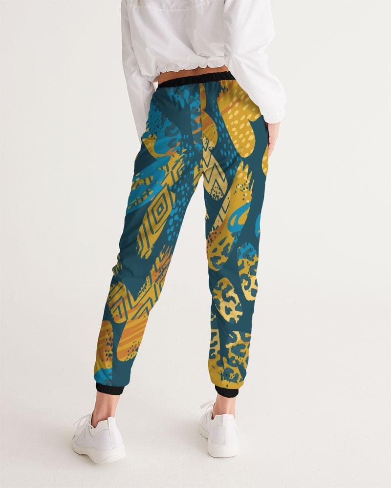 Womens Track Pants - Blue Multicolor Graphic Sports Pants - Womens | Pants