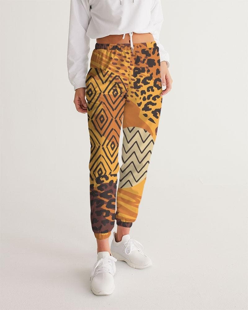 Womens Track Pants - Brown Autumn Graphic Sports Pants - Womens | Pants | Track