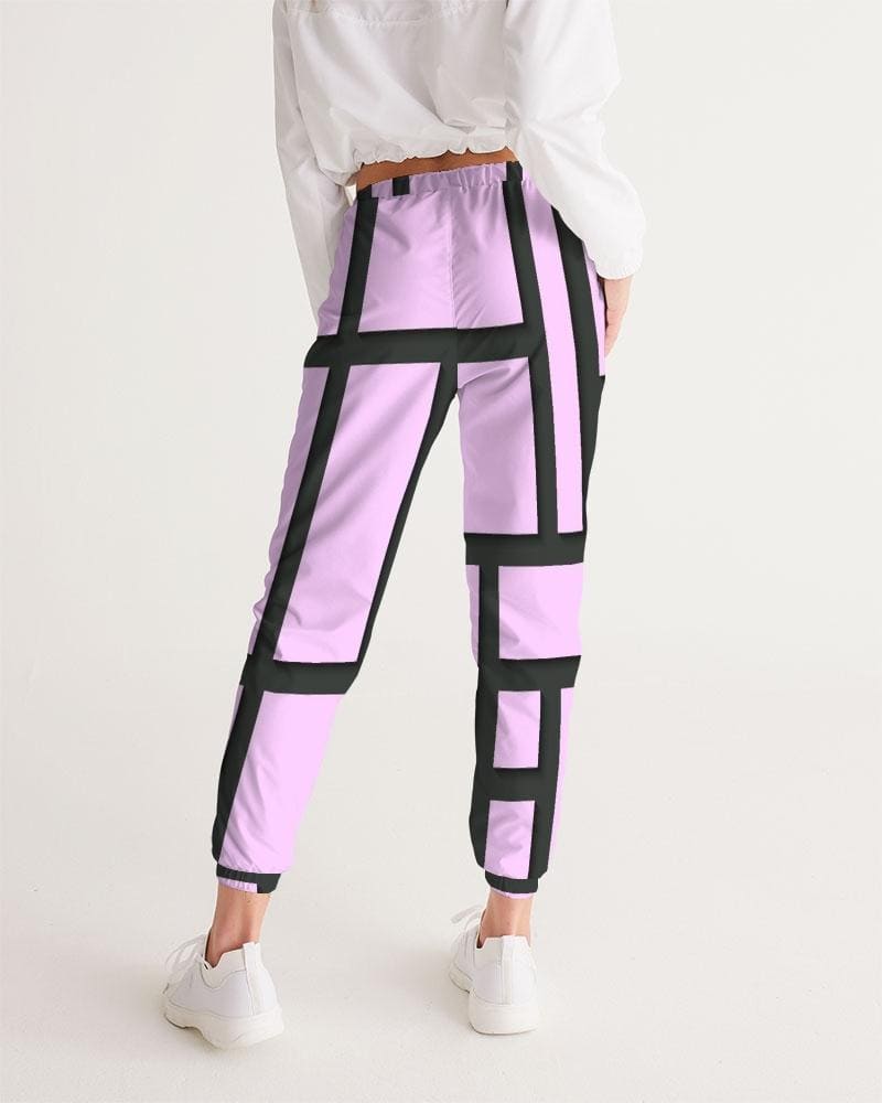 Womens Track Pants - Purple & Black Block Grid Sports Pants - Womens | Pants