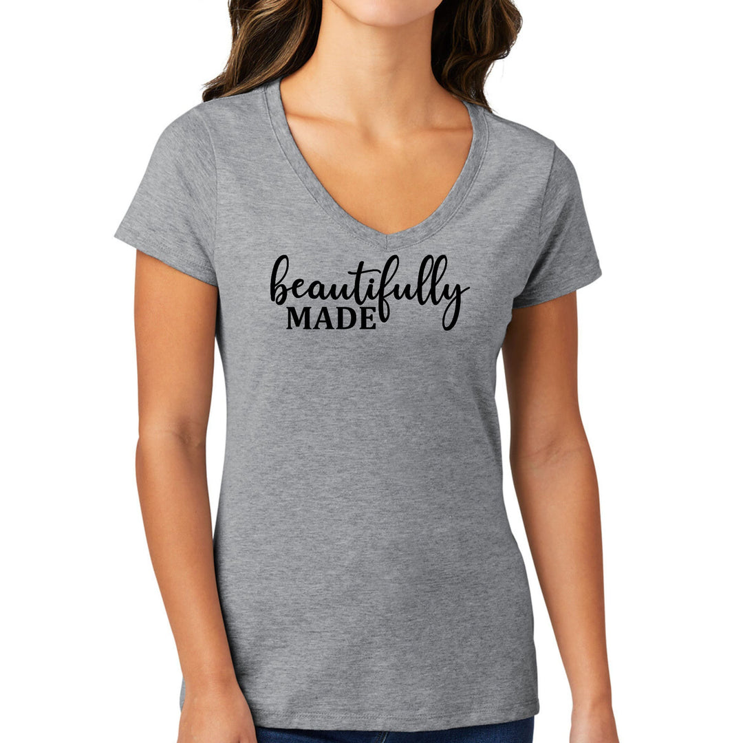 Womens V-neck Graphic T-shirt Beautifully Made - Inspiration - Womens
