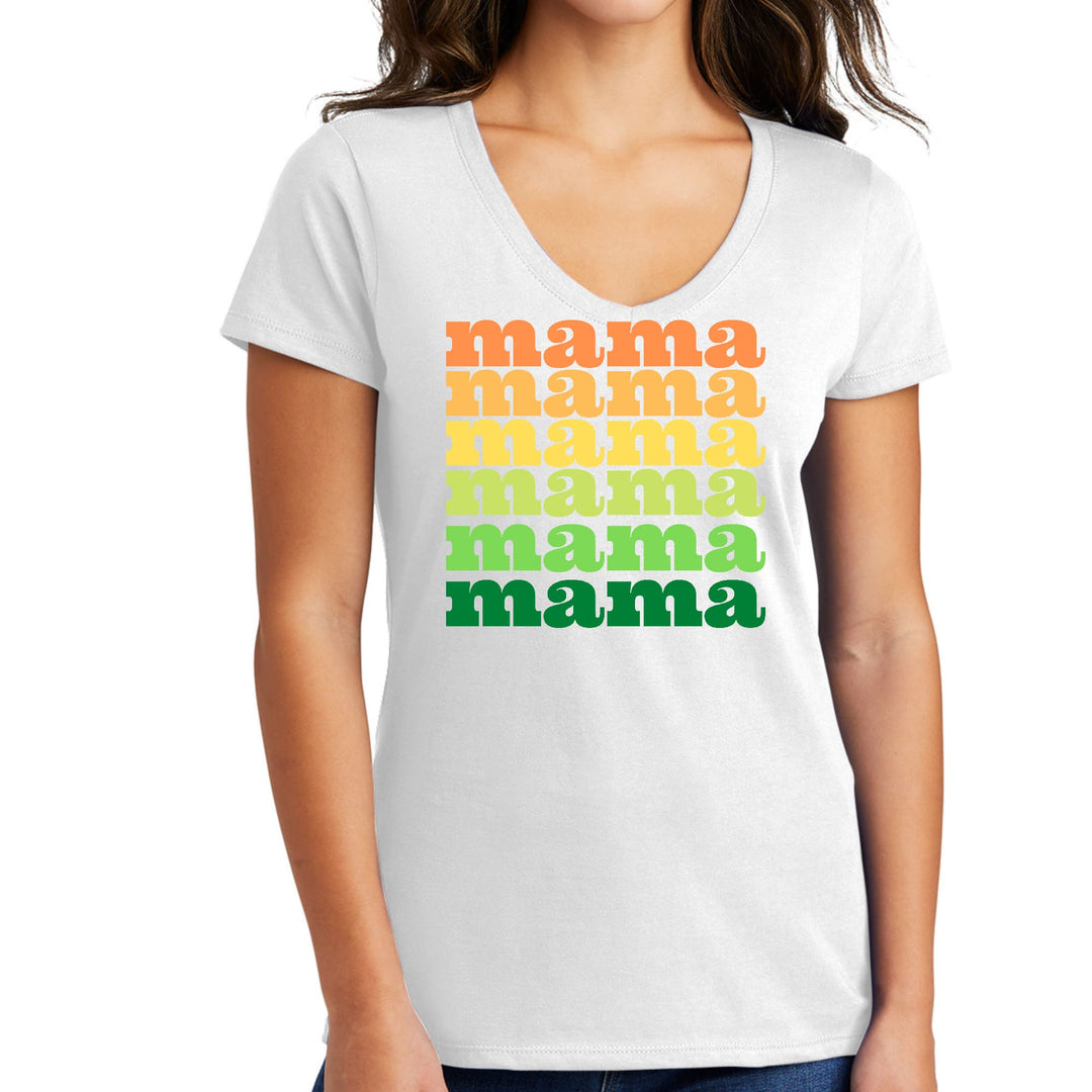 Womens V-neck Graphic T-shirt Mama Celebrating Mothers - Womens | T-Shirts