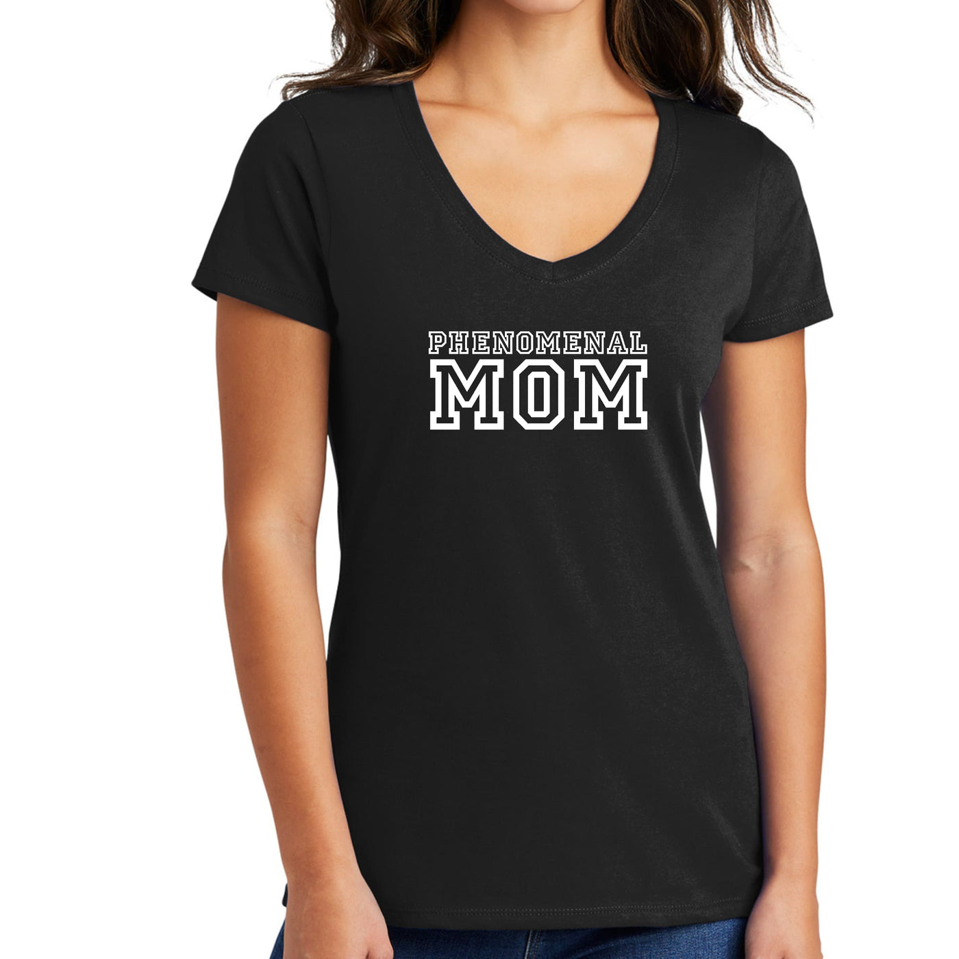 Womens V - neck Graphic T - shirt Phenomenal Mom Print - Womens | T - Shirts