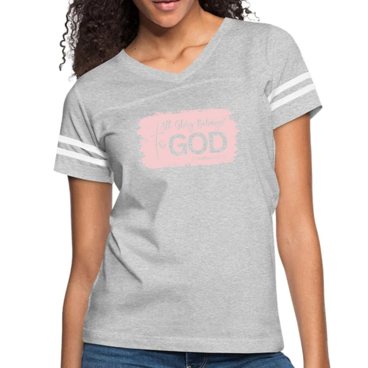 Womens Vintage Sport Graphic T-shirt - All Glory Belongs to God