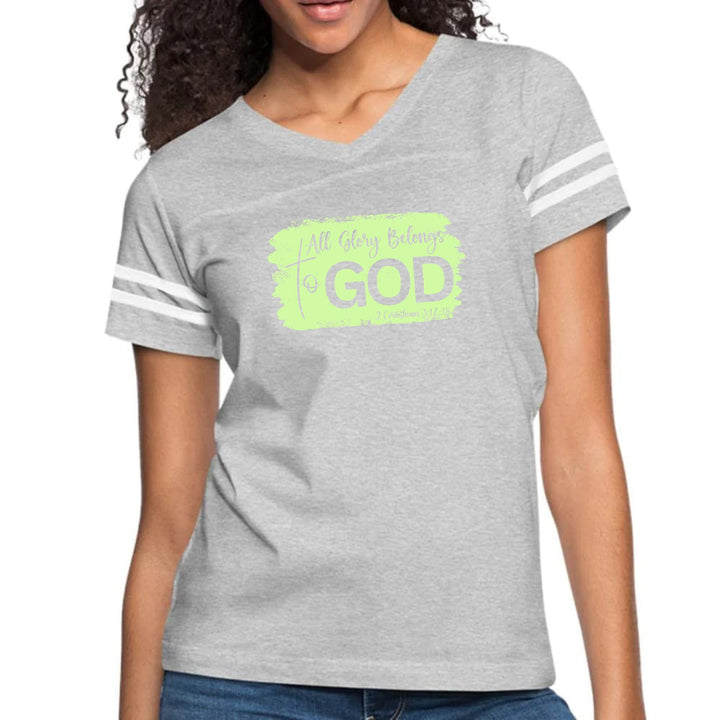 Womens Vintage Sport Graphic T-shirt - All Glory Belongs to God