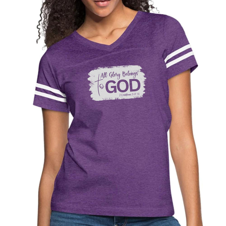 Womens Vintage Sport Graphic T-shirt - All Glory Belongs to God