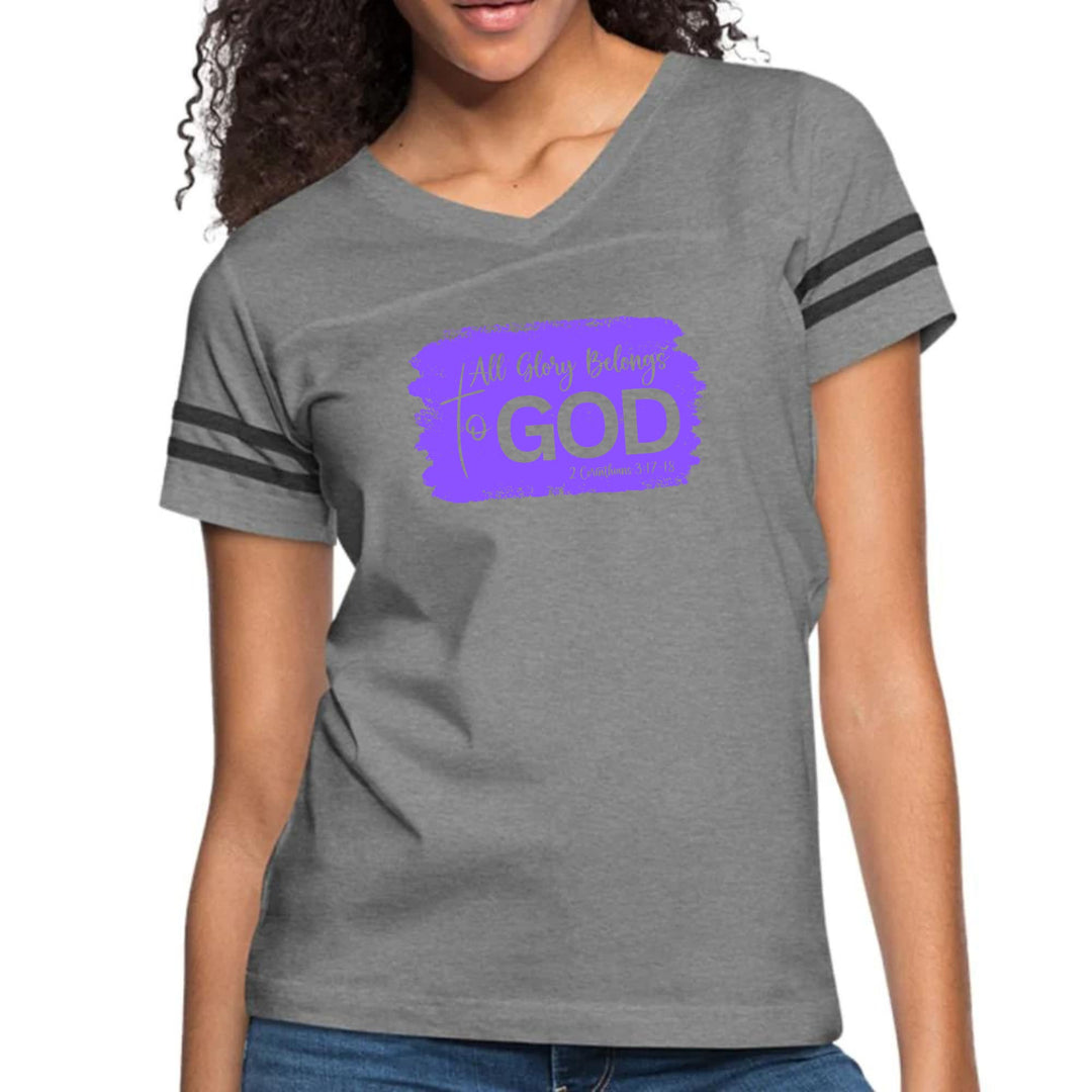 Womens Vintage Sport Graphic T-shirt - All Glory Belongs to God