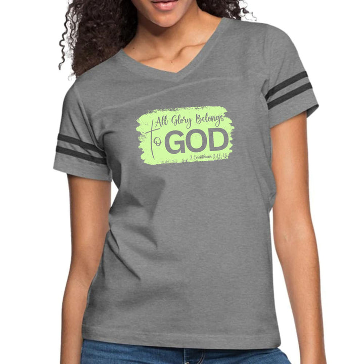 Womens Vintage Sport Graphic T-shirt - All Glory Belongs to God