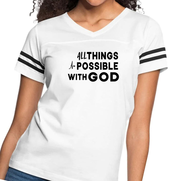 Womens Vintage Sport Graphic T-shirt - All Things are Possible
