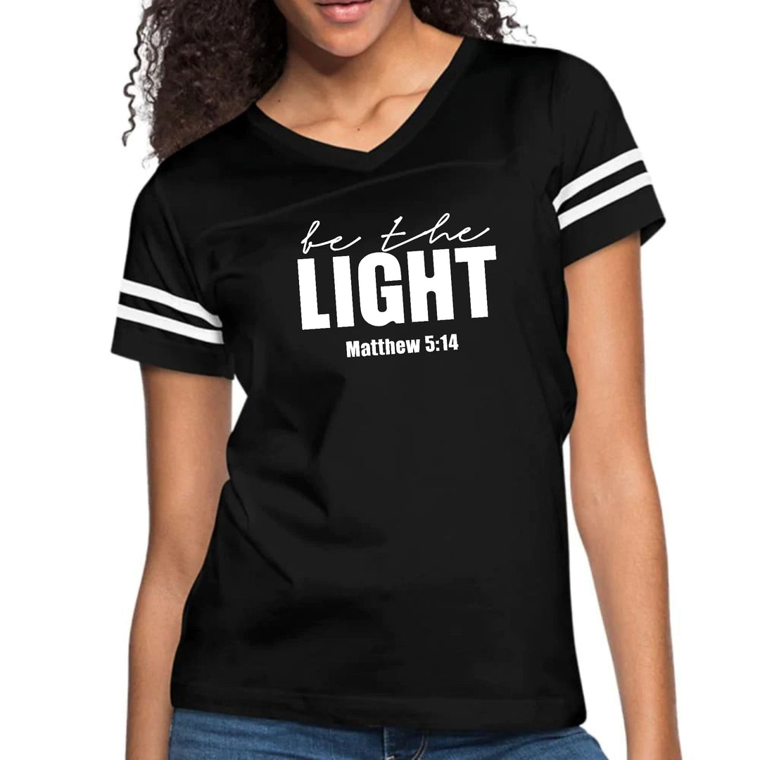 Womens Vintage Sport Graphic T-shirt - be the Light Inspirational Art