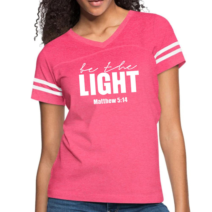 Womens Vintage Sport Graphic T-shirt - be the Light Inspirational Art