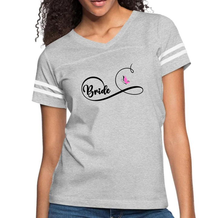 Womens Vintage Sport Graphic T-shirt - Bride - Wedding Bridal